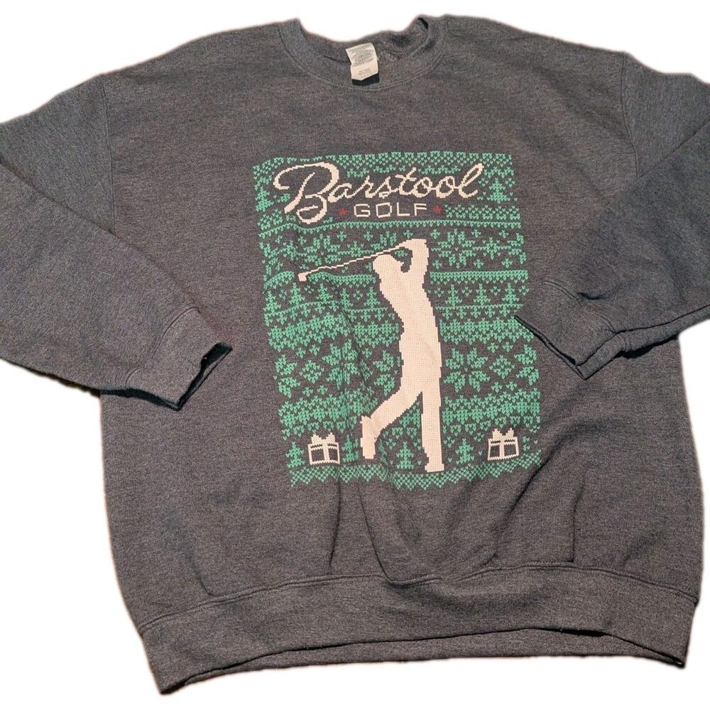 BARSTOOL SPORTS Golf Christmas Winter Sweater Sweatshirt LARGE‎